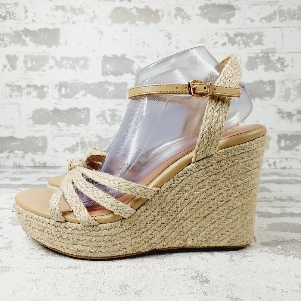 New MIA Womens Ashlee Strappy Slingback Wedge Sandals T64
